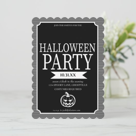 Halloween Party Invitation Card Kaart (Staand voorkant)