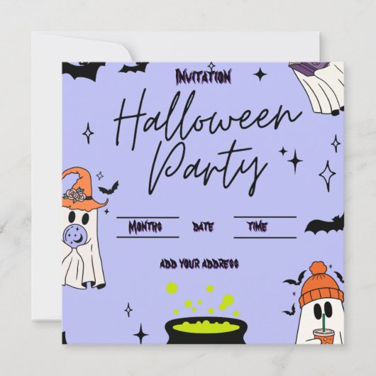 Halloween party invitation card save the date (Voorkant)