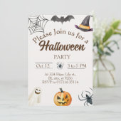 Halloween Party Invitation Card Save The Date (Staand voorkant)