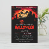 Halloween Party Invitation Creepy Kaart (Staand voorkant)
