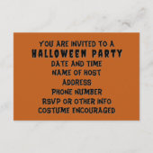 Halloween Party Invitation Enclosure Kaart (Achterkant)
