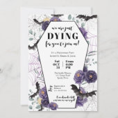 Halloween Party Invitation Floral Grave Kaart (Voorkant)