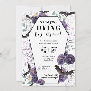 Halloween Party Invitation Floral Grave Kaart