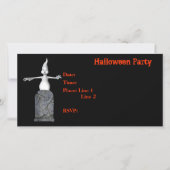 Halloween Party Invitation Ghost Tombstone Kaart (Voorkant)