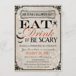 Halloween Party Invitation, Halloween Birthday Kaart