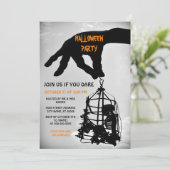 Halloween Party Invitation Hand Skeleton Halloween Kaart (Staand voorkant)