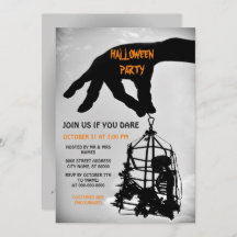 Halloween Party Invitation Hand Skeleton Halloween