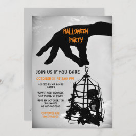 Halloween Party Invitation Hand Skeleton Halloween Kaart