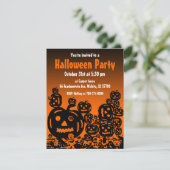 Halloween Party Invitation Jack O Lantern 5 Kaart (Staand voorkant)
