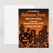 Halloween Party Invitation Jack O Lantern 5 Kaart (Voorkant / Achterkant)