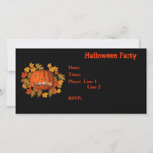 Halloween Party Invitation Jack O Lantern Card