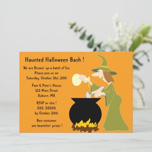 Halloween Party Invitation Kaart (Staand voorkant)