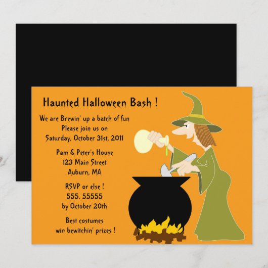 Halloween Party Invitation Kaart (Voorkant / Achterkant)