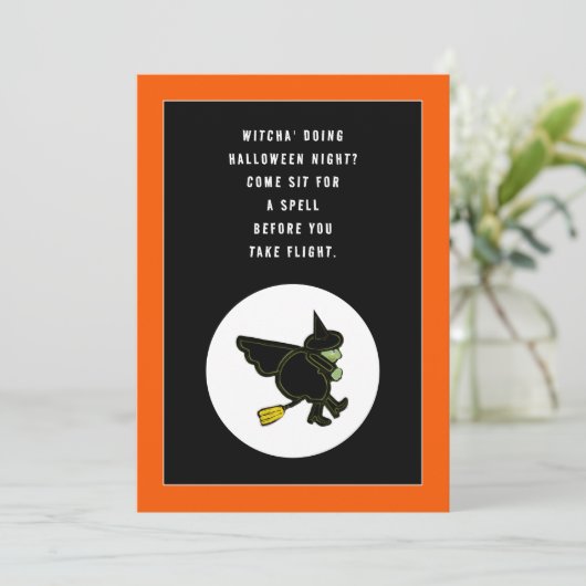 Halloween Party Invitation Kaart (Staand voorkant)