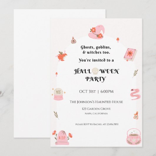 Halloween Party Invitation Kaart (Voorkant / Achterkant)