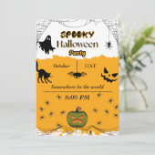 Halloween party invitation kaart (Staand voorkant)