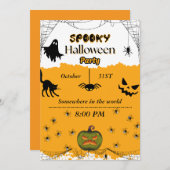 Halloween party invitation kaart (Voorkant / Achterkant)