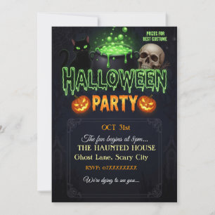 Halloween Party Invitation Kaart   Spooky Gothic D