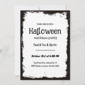 Halloween Party Invitation Lijst Wit met Foto Kaart (Achterkant)