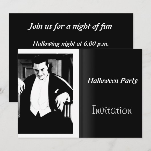 Halloween Party Invitation  Movie Night Kaart (Voorkant / Achterkant)
