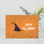 Halloween Party Invitation Oranje & Black Kaart (Staand voorkant)