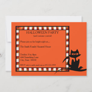 Halloween Party Invitation Oranje & Black Kaart