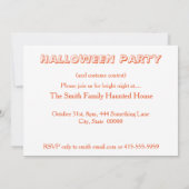 Halloween Party Invitation Oranje & Black Kaart (Achterkant)