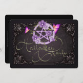 Halloween Party Invitation Pentagram 1 Kaart (Voorkant / Achterkant)