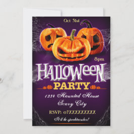 Halloween Party Invitation Pumpkins Aanpasbaar Kaart