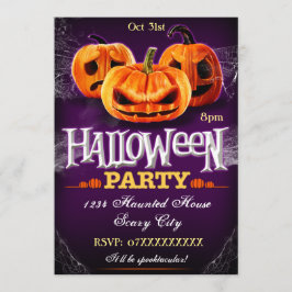 Halloween Party Invitation Pumpkins Aanpasbaar Kaart