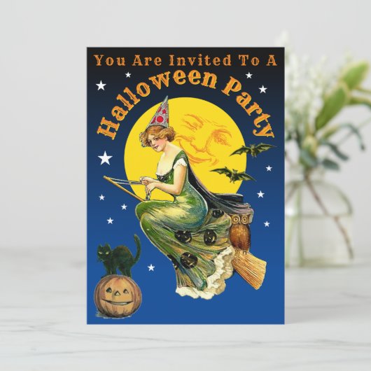  Halloween Party Invitation Sjabloon Kaart (Staand voorkant)