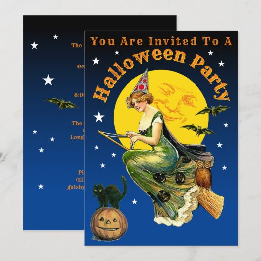  Halloween Party Invitation Sjabloon Kaart (Voorkant / Achterkant)