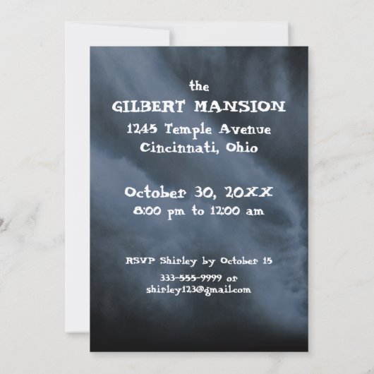 Halloween Party invitation Skeleton and Tombstone Kaart (Achterkant)