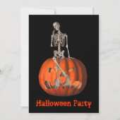 Halloween Party Invitation Skeleton Jack O Lantern Kaart (Voorkant)