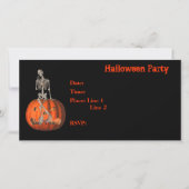 Halloween Party Invitation Skeleton Pumpkin Kaart (Voorkant)