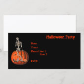 Halloween Party Invitation Skeleton Pumpkin Kaart (Voorkant / Achterkant)