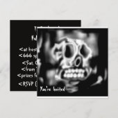 Halloween Party Invitation Skull Kaart (Voorkant / Achterkant)