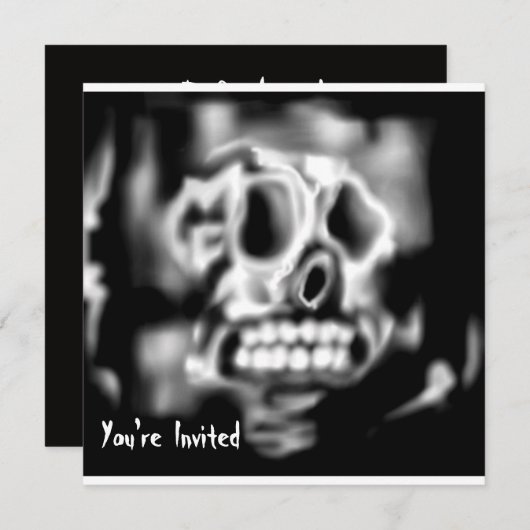 Halloween Party Invitation Skull Kaart (Voorkant / Achterkant)