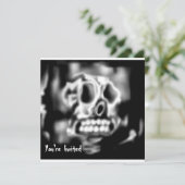 Halloween Party Invitation Skull Kaart (Staand voorkant)