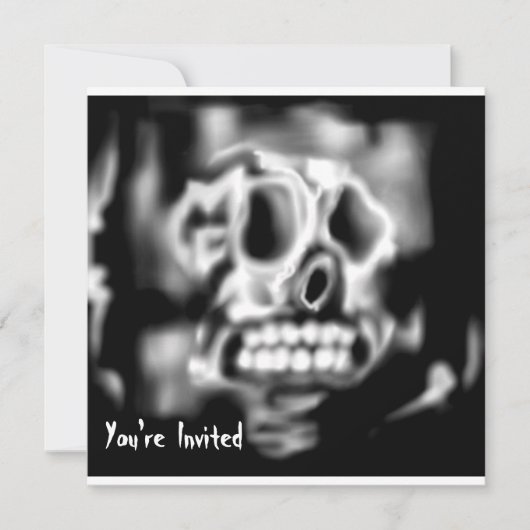 Halloween Party Invitation Skull Kaart (Voorkant)
