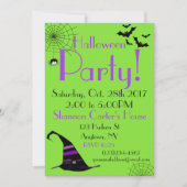 Halloween Party Invitation Spider Bats Kinder Kaart (Voorkant)