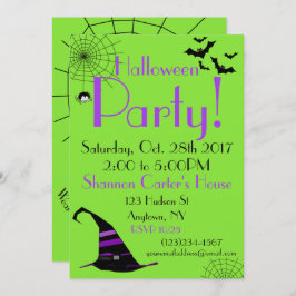 Halloween Party Invitation Spider Bats Kinder Kaart