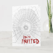 Halloween Party Invitation, Spiderweb Background (Voorkant)