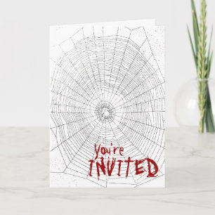 Halloween Party Invitation, Spiderweb Background