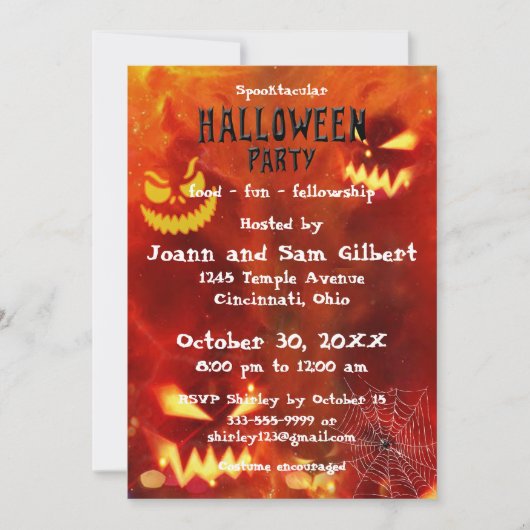 Halloween Party invitation Spooktacular design Kaart (Voorkant)