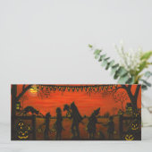 Halloween, party.invitation, truc-or-treat kaart (Staand voorkant)