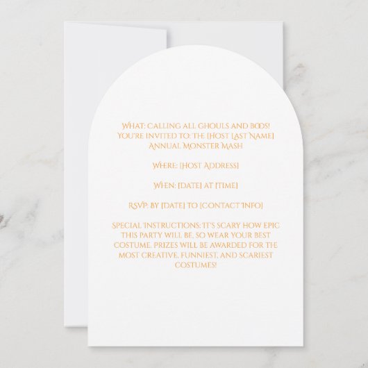 Halloween Party Invitation Uil Mummy Kaart (Achterkant)