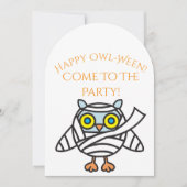 Halloween Party Invitation Uil Mummy Kaart (Voorkant)