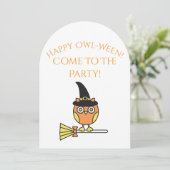 Halloween Party Invitation Uil Witch Kaart (Staand voorkant)