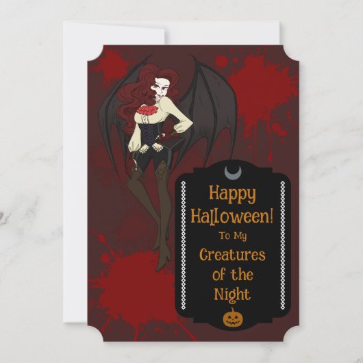 Halloween Party Invitation Vampire Queen Theme  Save The Date (Voorkant)